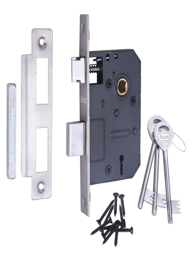 أتوم قفل باب نقر شديد التحمل من Atom لغرفة النوم، غرفة المعيشة، الباب الرئيسي، تشطيب فضي ساتان | 3 مفاتيح | طقم قفل مزدوج المراحل بستة أذرع للمنزل والفندق والمكتب (O39KY) - Image 5